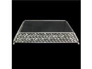 Nickel Square Cake Stand with Clear Crystals