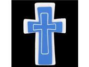 Blue White Cross Painted Wood Shape From TheCraftyCrocodile