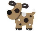 Brown Dog with Eye Patch Painted Wood Felt Shape From TheCraftyCrocodile