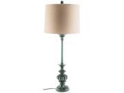 Harbor Blue Buffet Lamp with Linen Shade