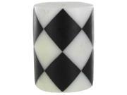 3 x 4 White Black Harlequin Pillar Candle