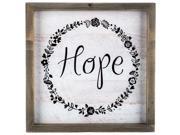 Hope Wood Sign with Floral Wreath