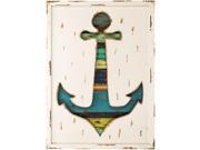 Striped Anchor Cut Out Wooden Wall Decor