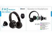 New Black Beyution Bluetooth Headphones 2 In 1 Rechargeable Stereo Speaker Headphones Wireless bluetooth headphones Mini speaker for iPhone; ipad series ipo