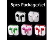 5pcs Earphone Earbuds with In line Mic Fit for all Cellphone Tablet PC with 3.5mm Audio Jack