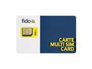 New Fido CANADA 4G LTE Multi Sim Card Nano Micro Standard 3 in 1 Combo