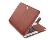 Mosiso Retina 15 Inch Premium Quality PU Leather Book Cover Clip On Sleeve Case Cover for MacBook Pro 15.4 with Retina Display A1398 No CD Rom Drive with One