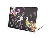 MacBook Air 13 Case Mosiso Peacock Pattern AIR 13 inch Soft Touch Plastic Hard Case Cover for Apple MacBook Air 13.3 A1466 A1369 Black
