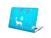 MacBook Air 13 Case Mosiso Deer Pattern Soft Touch Plastic Hard Case Cover for MacBook Air 13.3 A1466 A1369 Aqua Blue with One Year Warranty