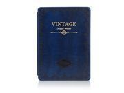 Mosiso Blue Classic Retro Book Style Smart Case for iPad Air 2 2nd Gen. Slim Fit Multi angle Stand Cover Case
