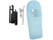 Blue Silicone Case for Polycom SpectraLink 8020 6020 WTO360 2 Belt Clips