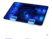 5 Fans 2USB Notebook Laptop Computer Cooler Cooling Rack Fan Base Plate Strengthen Edition black for 14 15.6 17 inches Blue