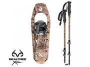 Yukon Charlie s REALTREE Xtra Molded Snowshoes up to 200lbs Wood Camo w poles