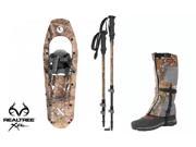 Yukon Charlie s Molded Snowshoes up to 200lbs Wood Camo w poles M L gaiters