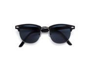Retro Inspired Half Frame Semi Rimless Wayfarer Style Sunglasses
