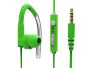 MAXROCK TM Sport Headphones with Mic and Volume Control Adjustable Overear Earhook 3.5 Audio Jack for Cellphones Ipad Tablet Laptop and Mp3 Mp4 Mp5 Green Color