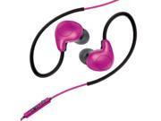 Wired In ear Nosie Isolating Sport Headphones with Earhook Earpods and Build in Microphone Headsets for Iphone 4 4s 5 5s 6 Ipad Pink