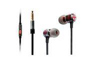 MAXROCK Super Clear Metal Headphones Earplugs With In line Mic for Cellphones Tablets and 3.5mm Jack Universial Player GUN