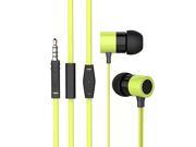 MAXROCK In ear Stereo Earset Flat Studio Mix 60 Jack 3 5 mm with Microphone and Answer Button Yellow