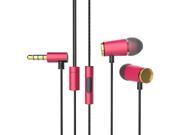 MAXROCK In ear Female Stereo Headsets with Mic Remote Control 3.5mm Plug M181 Red