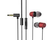 MAXROCK Aluminum In ear Wired Headphones With In line Mic 3.5mm Jack Plug Red
