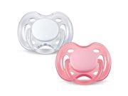 Philips AVENT Freeflow Pacifier BPA Free Pink White 0 6 Months Pack of 2