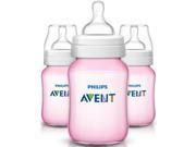 Philips Avent Classic Plus BPA Free Polypropylene Bottles Pink 9 Ounce 3 Pack