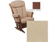 Dutailier 908 Series Traditional Sleigh Maple Glider Multiposition in Chestnut With Cushion 3018