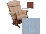 Dutailier 908 Series Traditional Sleigh Maple Glider Multiposition in Chestnut With Cushion 0497