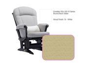 Dutailier 926 Series Round Back Maple Glider in White With Cushion 4030