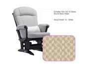 Dutailier 926 Series Round Back Maple Glider in White With Cushion 3000