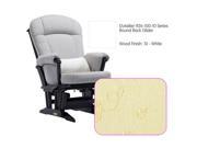 Dutailier 926 Series Round Back Maple Glider in White With Cushion 4029