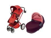 Maxi Cosi Foray LX Stroller Wtih Dreami Bassinet Intense Red Pink Emily