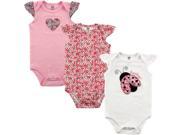 Hudson Baby Newborn Baby Girls 3 Pack Bodysuit Lovebug 0 3 Months