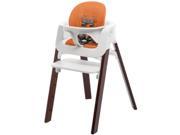 Stokke Steps Chair With Baby Set Cushion Walnut Brown Orange