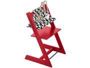 Stokke Tripp Trapp Chair With Black Chevron Cushion Red