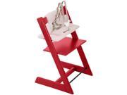 Stokke Tripp Trapp Chair With Pink Tweed Cushion Red