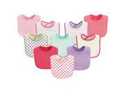 Luvable Friends 10 Piece Baby Bibs Dots and Solid