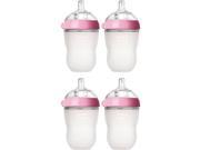 Comotomo Natural Feel 8oz Baby Bottle 4 Pack Pink