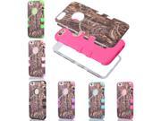 3 in 1 Straw Grass Mossy Camo Hybrid Hard Silicone Cover Silicone Cover Case for iPhone 6plus