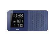 Braun BNC010BL RC LCD Display Radio Alarm Quartz Clock Rectangle 160mm Case Blue