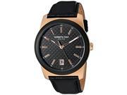 Kenneth Cole New York 10025898 Men s Classic Analog Display Quartz Watch Black Leather Band Round 42mm Case
