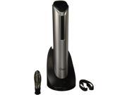 Ozeri Pro Electric Wine Bottle Opener in Silver with Wine Pourer Stopper Foil Cutter and Elegant Recharging Stand
