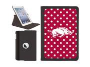 Coveroo Apple iPad Mini 4 Black Folio Case with Arkansas Mascot Mini Polka Dots Full Color Design