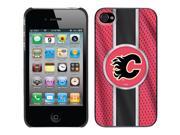 Coveroo Apple iPhone 4 4S Black Thinshield Case with Calgary Flames Jersey Stripe Black Full Color Design