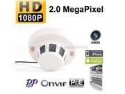 HD 1080P Smoke Detector Covert Hidden IP Network Surveillance Spy Camera 2.8mm Wide angle lens PoE Onvif Support Mobile View P2P
