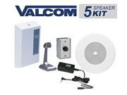 Valcom 5 Ceiling Speaker Overhead Amplified Paging System Kit