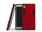 Olen Sony Xperia Z5 Premium Case TPU and PC 2 in 1 Kickstand Protective Cover Finish Case for Sony Xperia Z5 Red