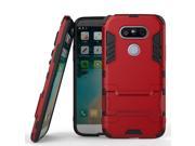Olen LG G5 Case TPU and PC 2 in 1 Kickstand Protective Cover Finish Case for LG G5 Case Red