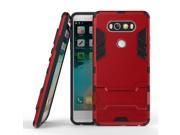 Olen Armor Series LG V20 Case TPU and PC 2 in 1 Kickstand Protective Cover Finish Case for LG V20 Red